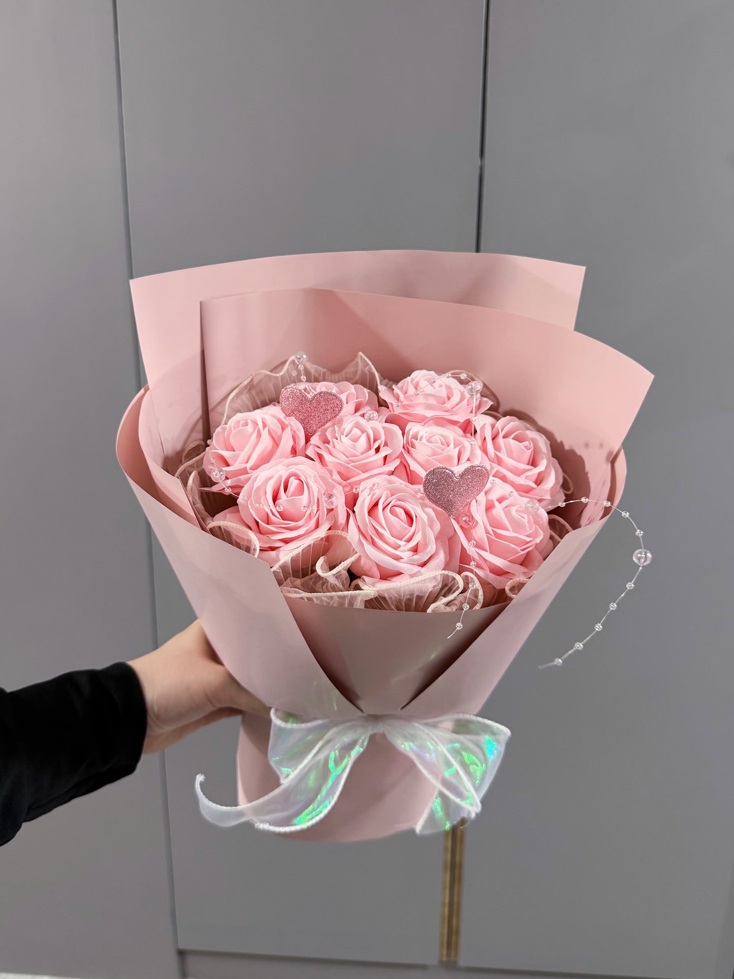 Creamy Lover in Pink Large Soap Roses Bouquet