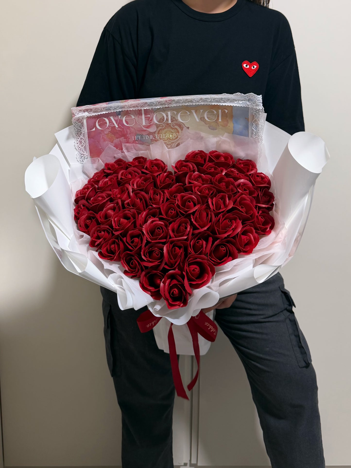 Love Forever - 52 Stalks Pink Soap Roses