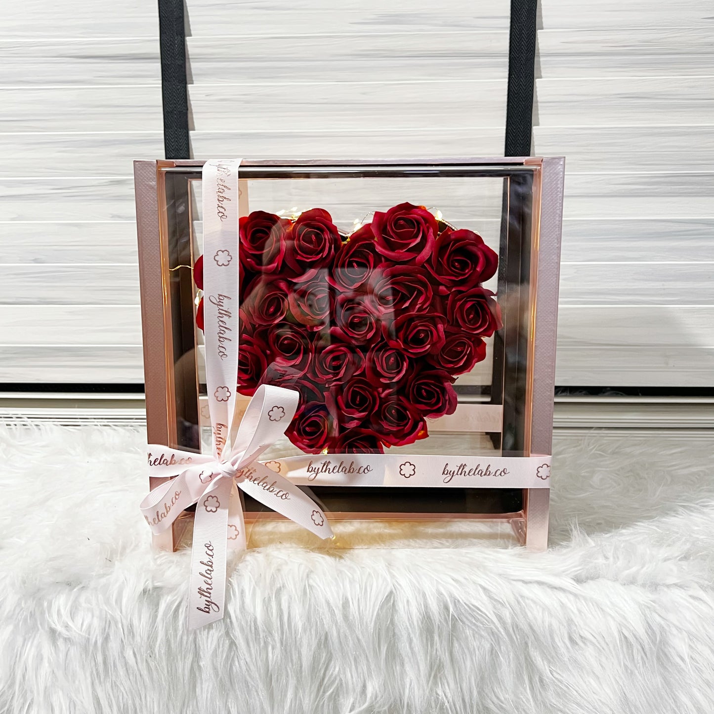 Acrylic Heart Box in Soap Roses