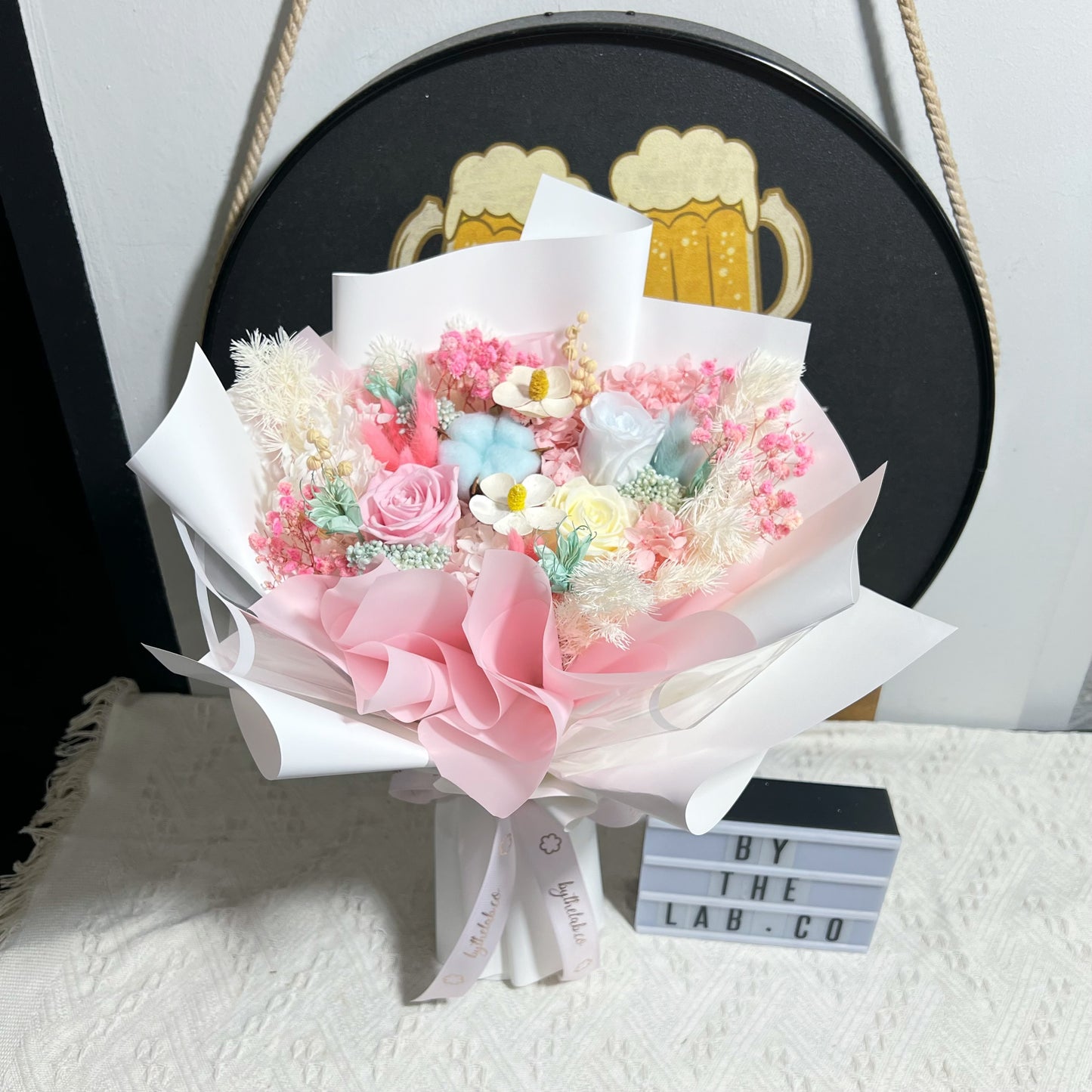 Preserved Roses Flower Bouquet - Pastel Joy