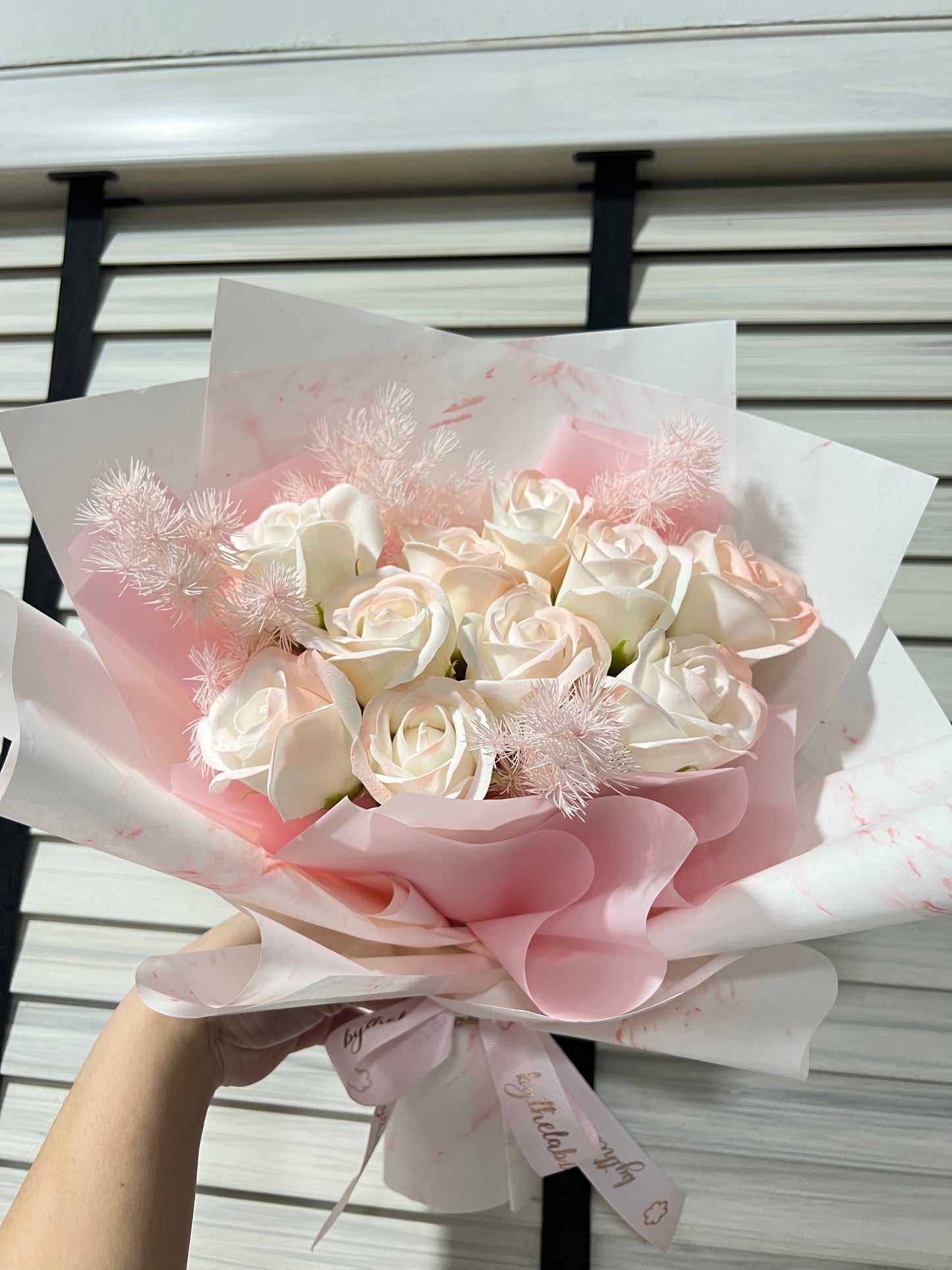 Flutter Aurora Pink Soap Roses Bouquet