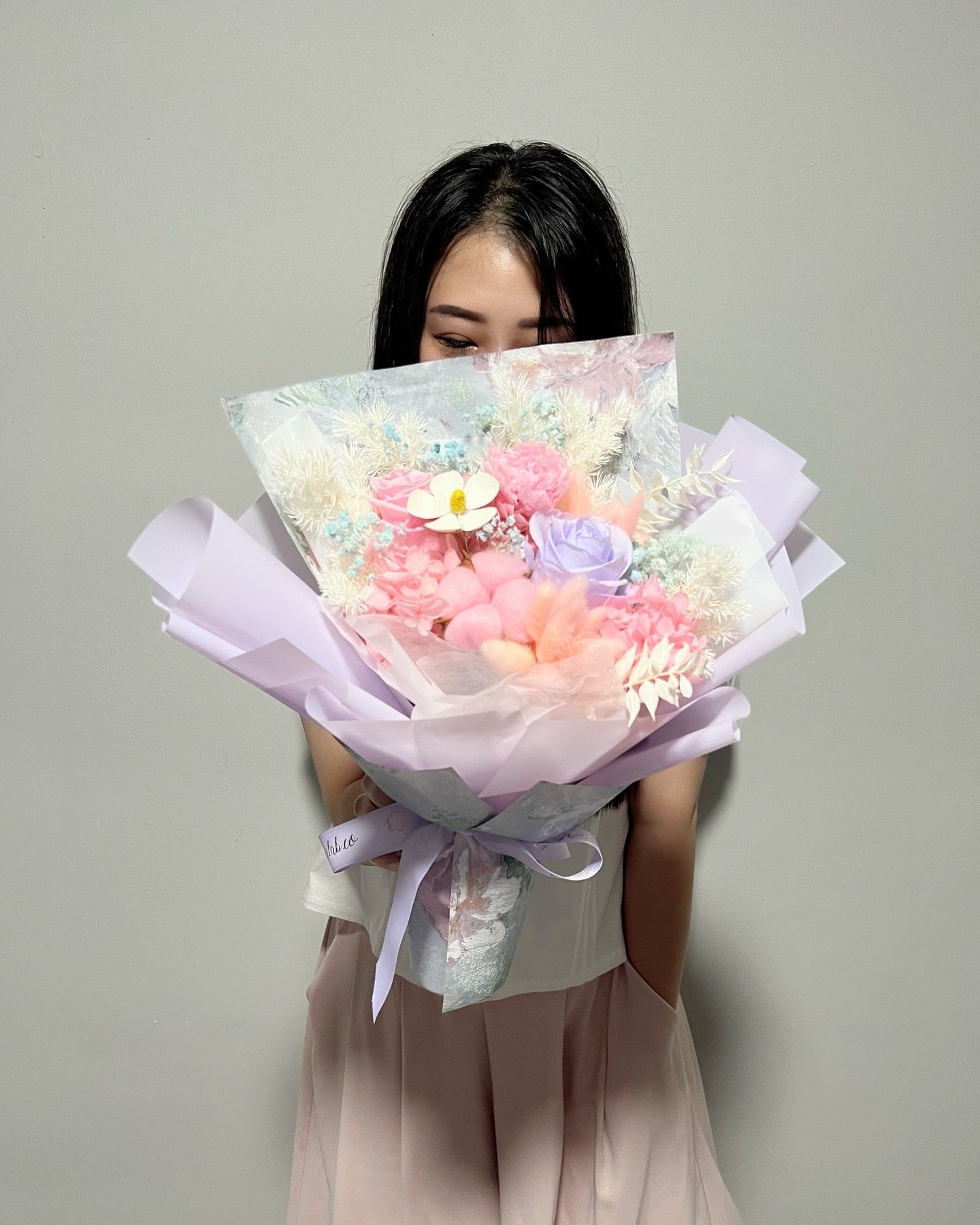 Preserved Roses & Carnation Flower Bouquet