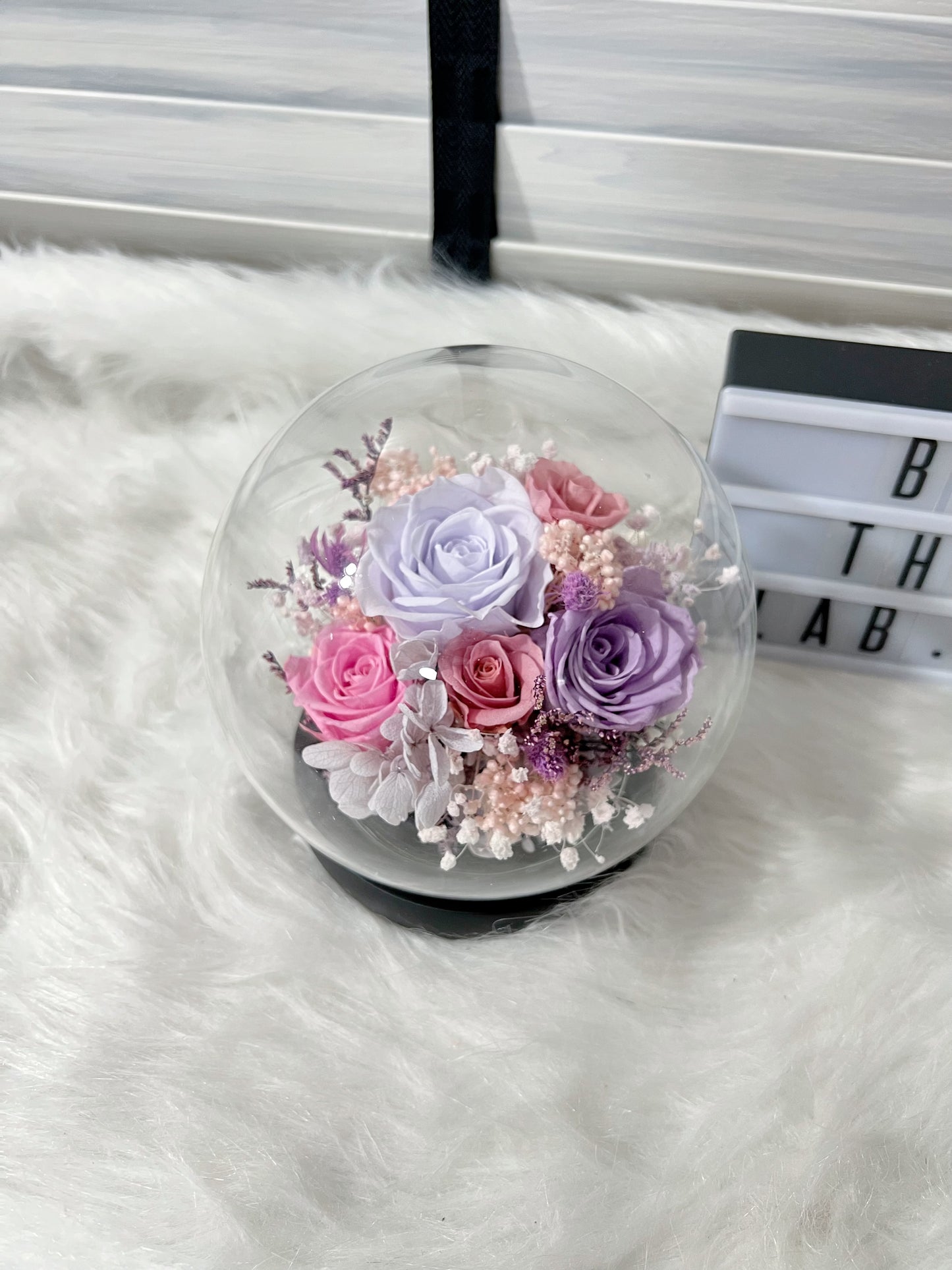 Promo!  Preserved Roses Round Glass Dome!