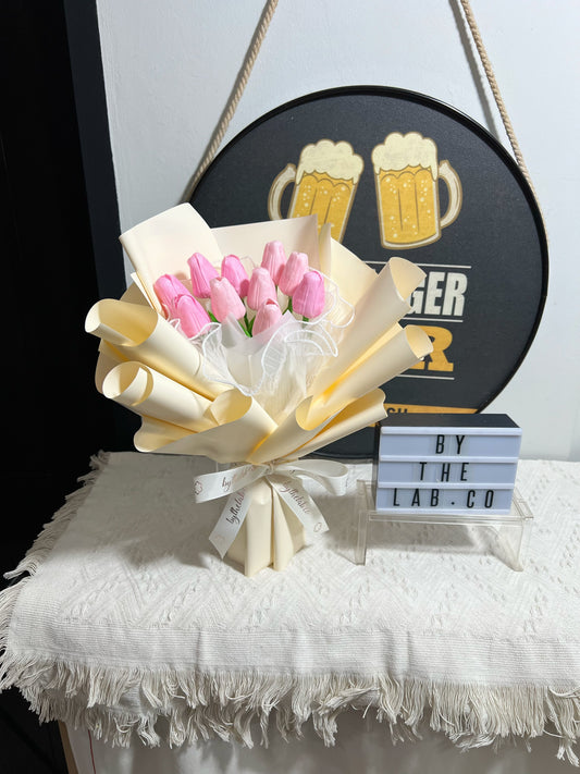 Duo Pink Soap Tulips Bouquet