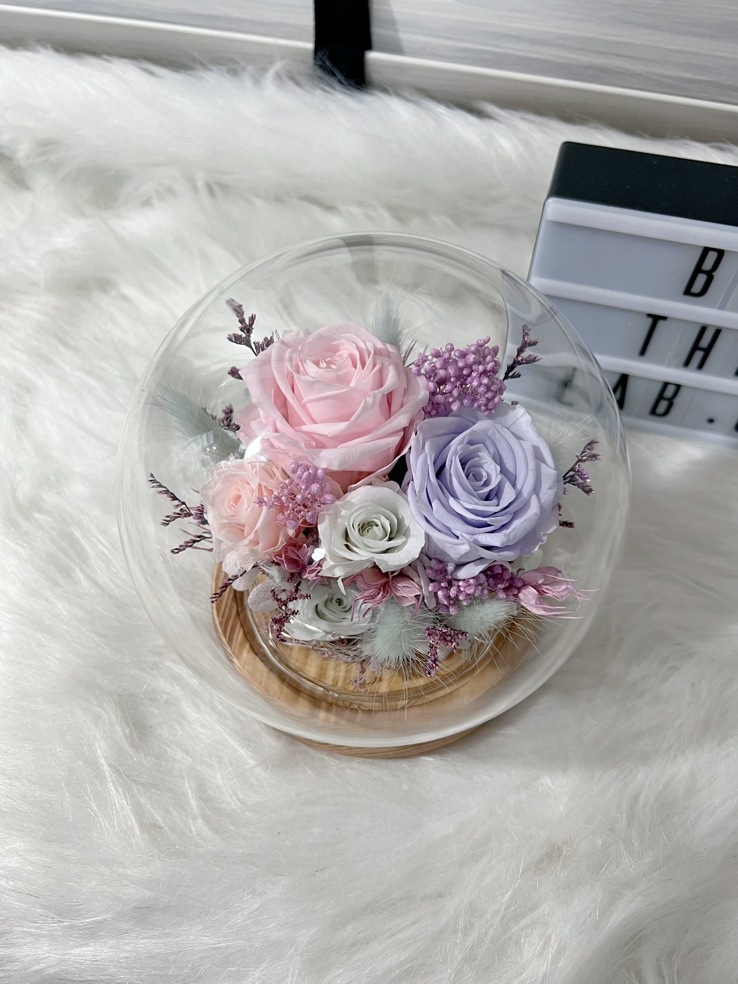 Promo!  Preserved Roses Round Glass Dome!