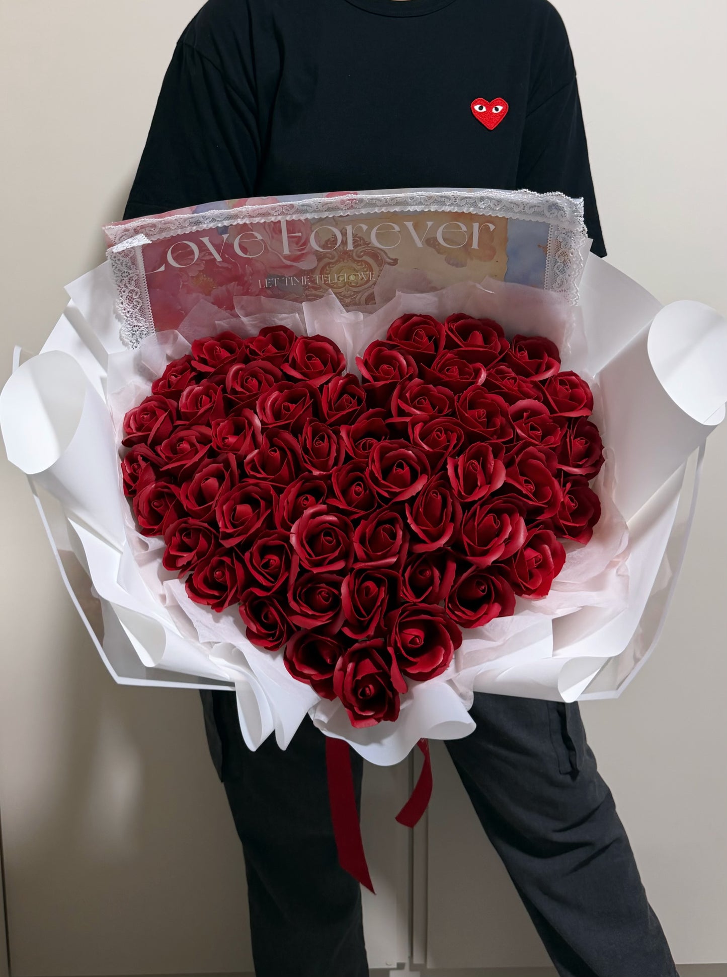 Love Forever - 52 Stalks Pink Soap Roses