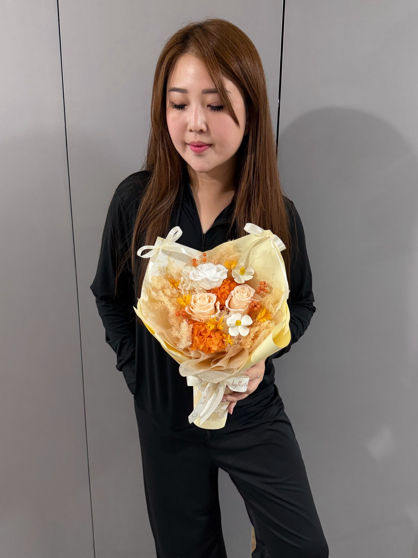 Champagne Toast Small Preserved Roses Bouquet