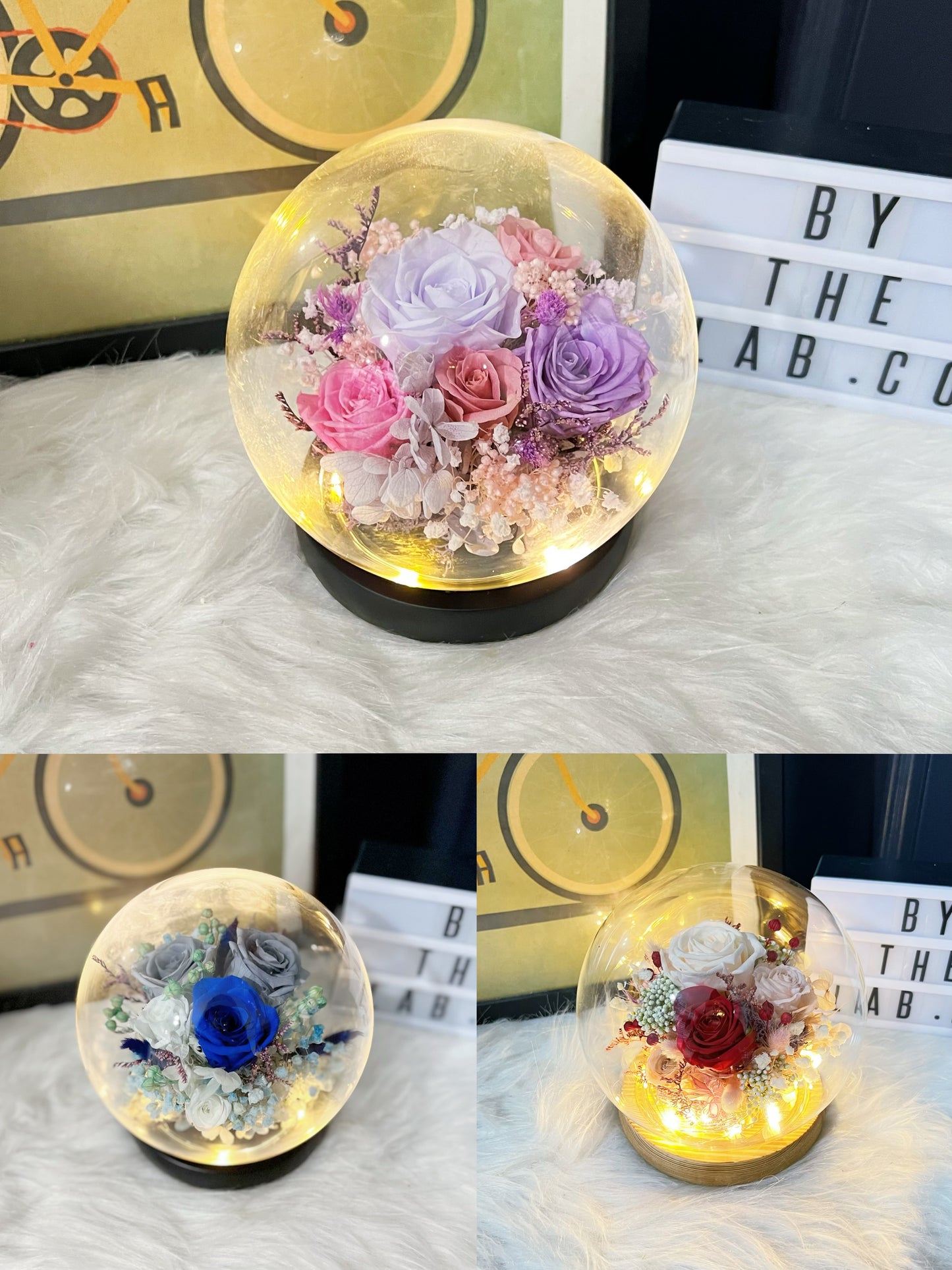 Promo!  Preserved Roses Round Glass Dome!