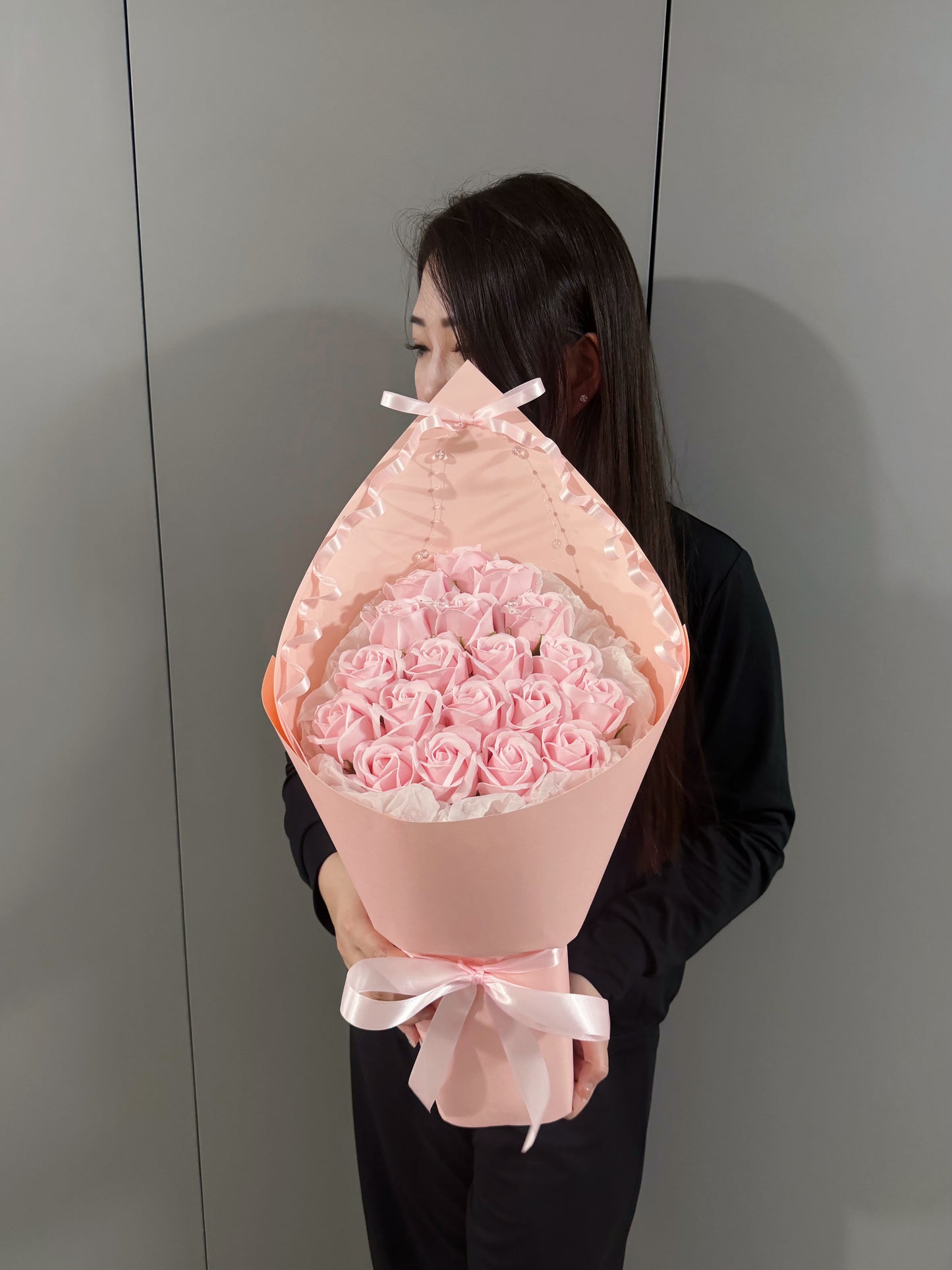 Xmas Special : Flowy Ribbon Soap Roses Bouquet