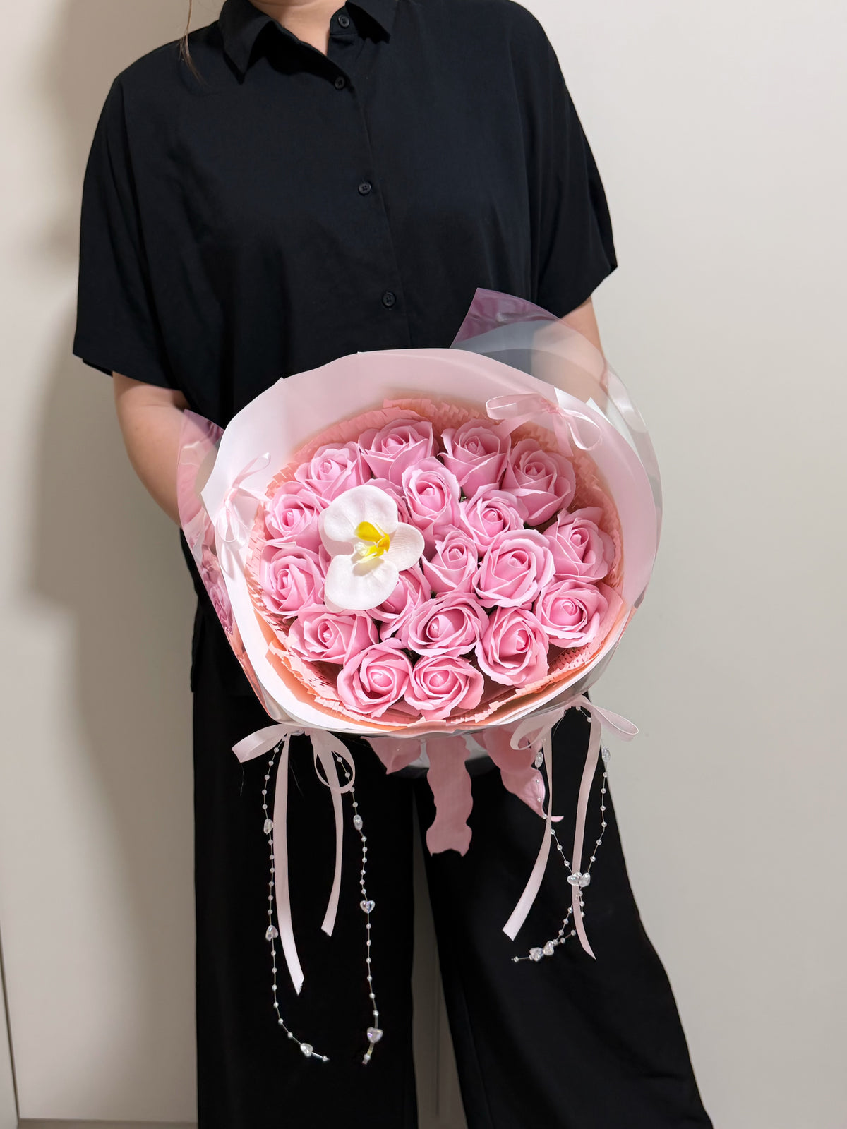 Gentle Classic Pink Soap Roses Bouquet