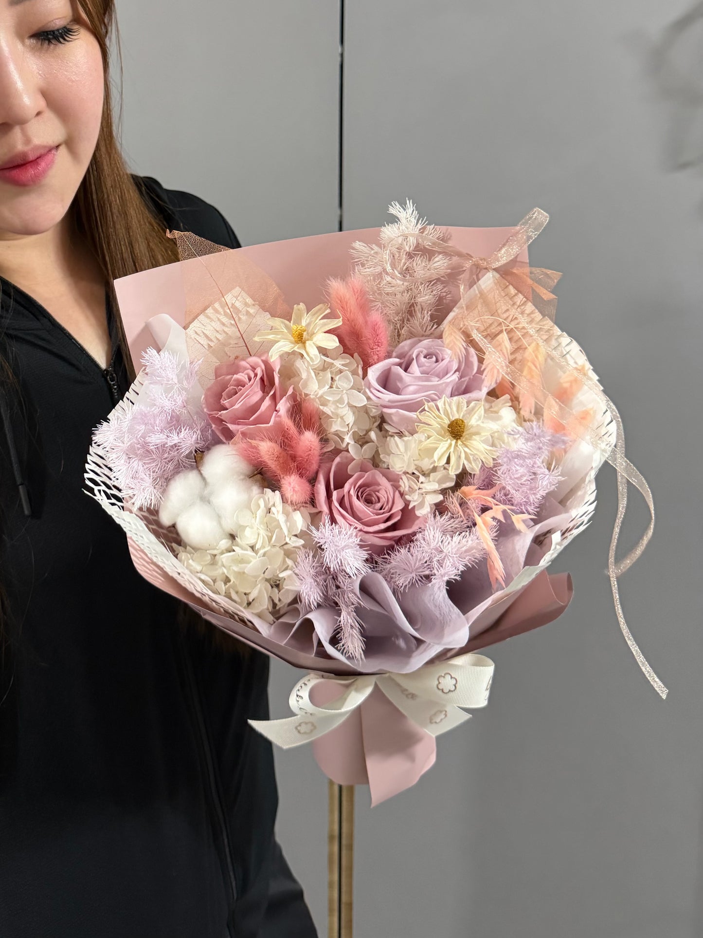 Gentle Mauvy - Small Preserved Roses Bouquet