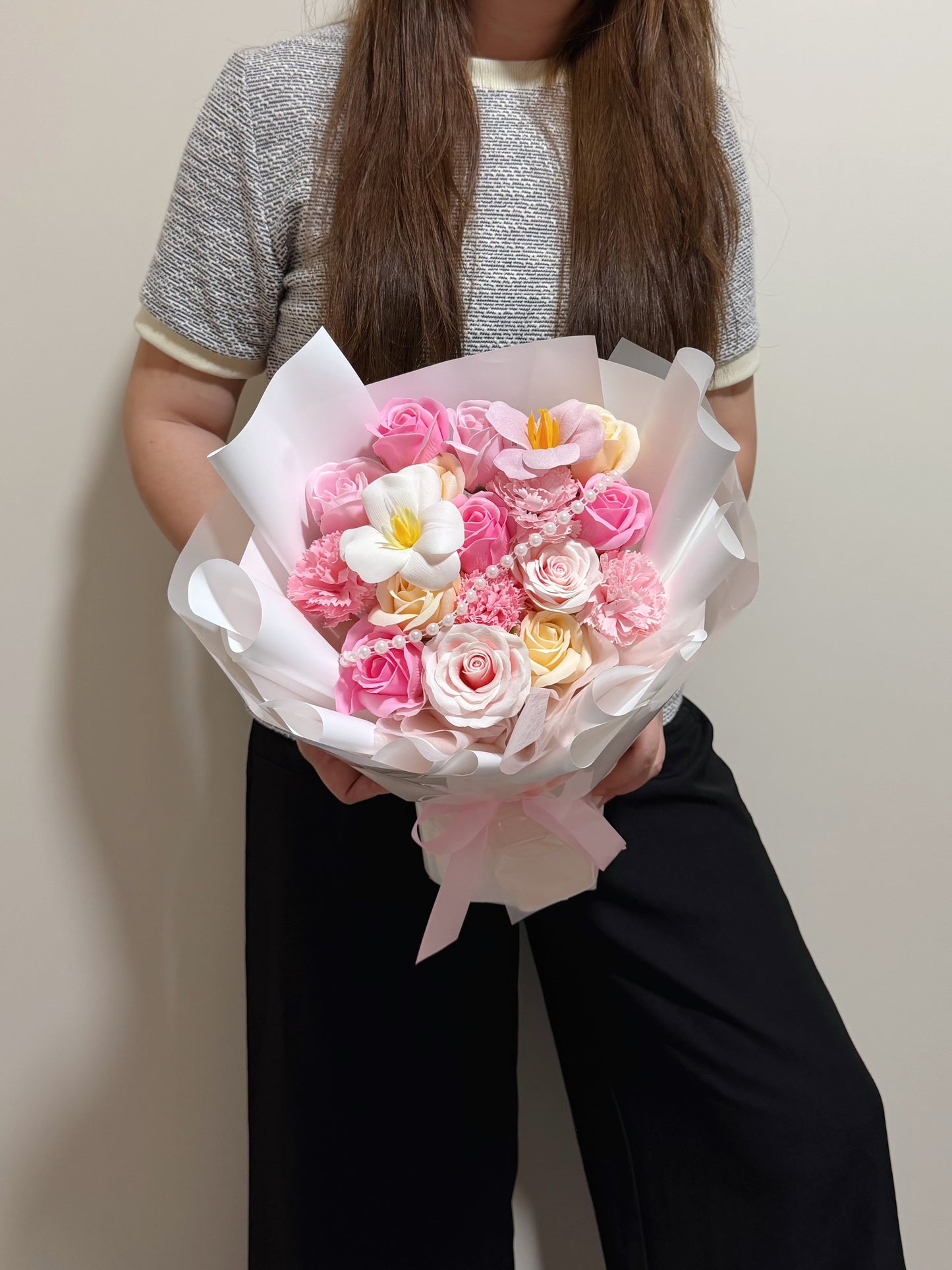 Soft Glimmer Blooming Mix Soap Flowers Bouquet