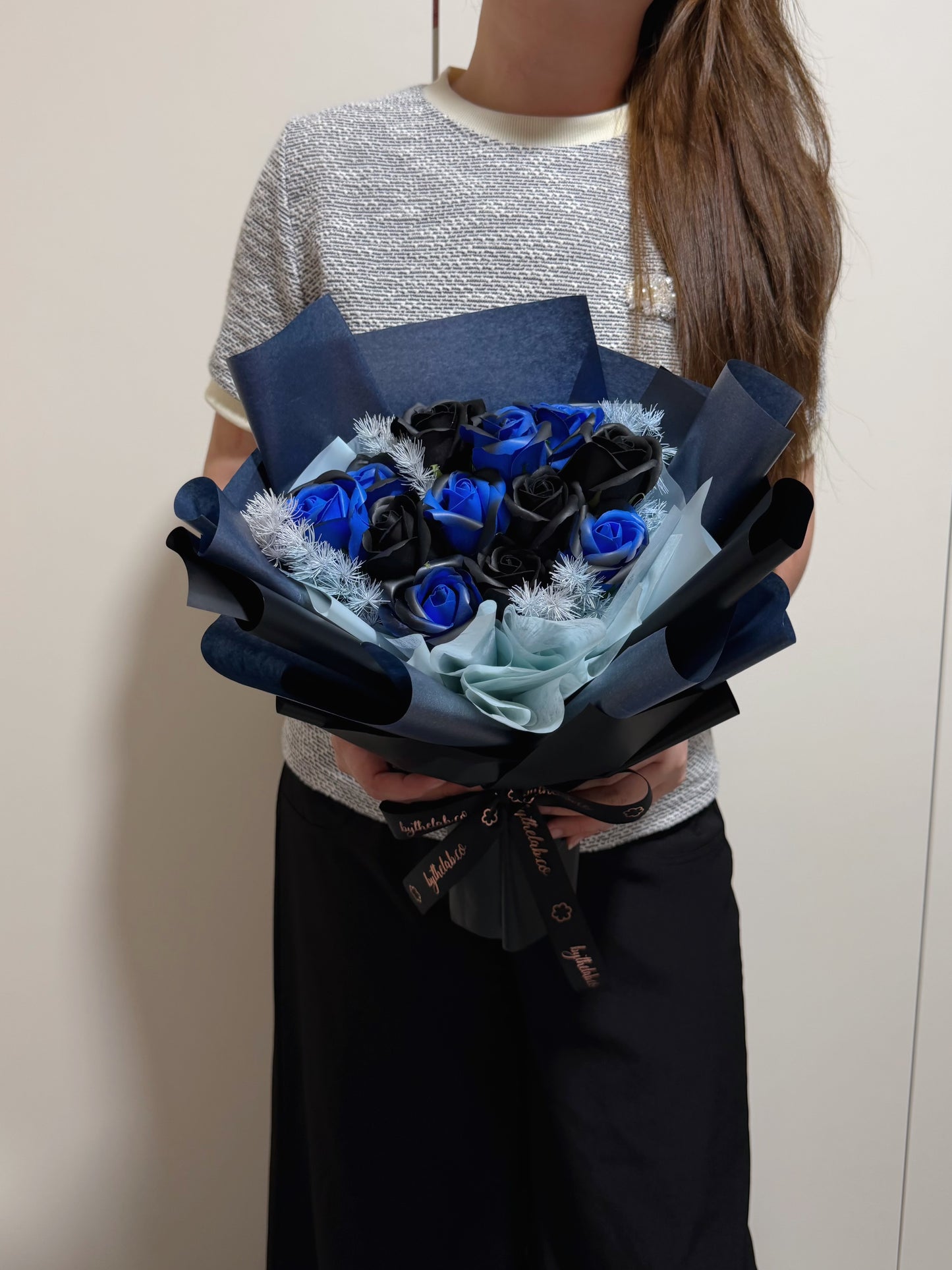 Mystic Blue Black Soap Roses Bouquet