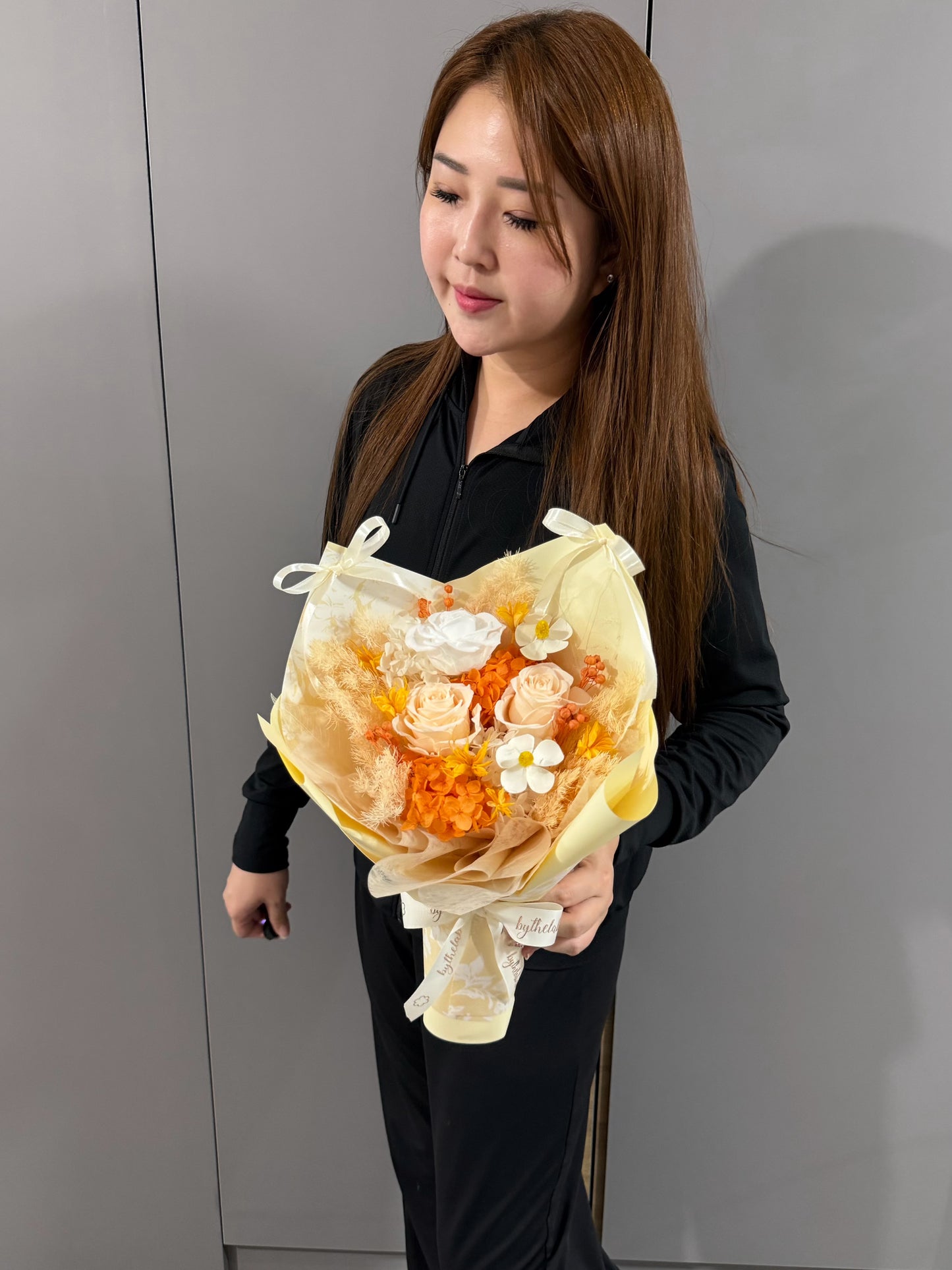 Champagne Toast Small Preserved Roses Bouquet