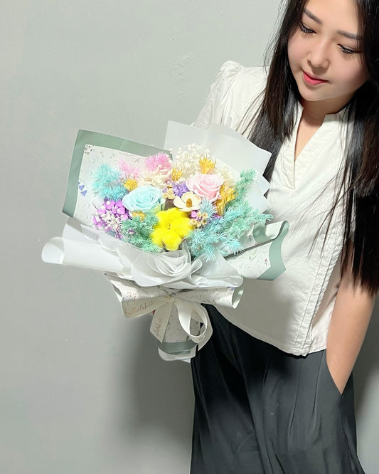 Early Bird Special! Preserved Roses & Carnation Flower Bouquet - Garden Candy