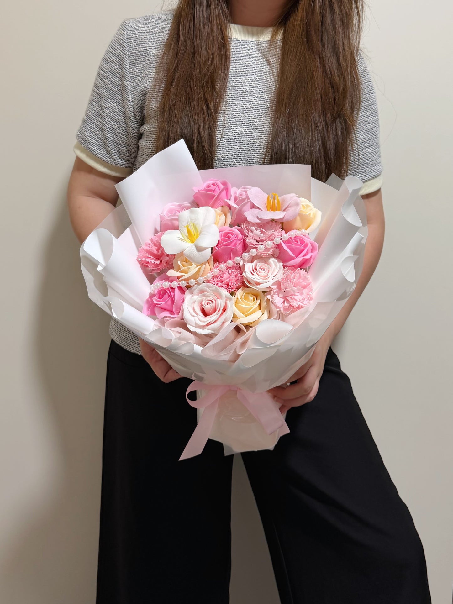 Soft Glimmer Blooming Mix Soap Flowers Bouquet