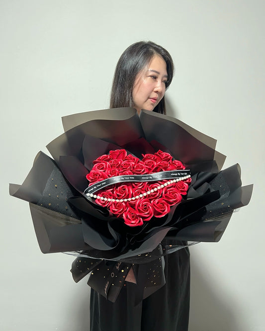 33 Stalks - '' One & Only Love'' Red Soap Roses Bouquet