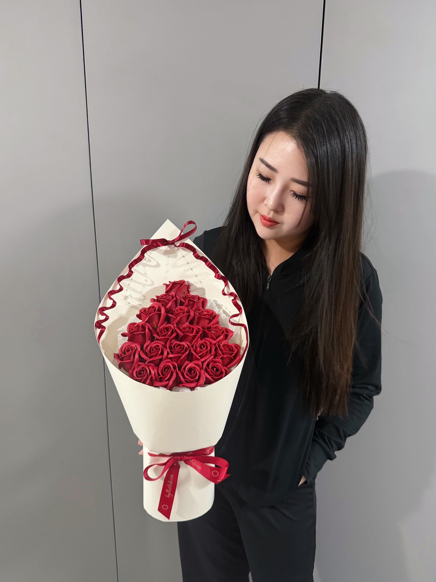 Xmas Special : Flowy Ribbon Soap Roses Bouquet