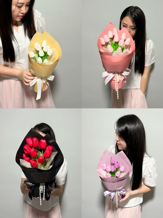 Promo! Dainty Soap Tulips Bouquet