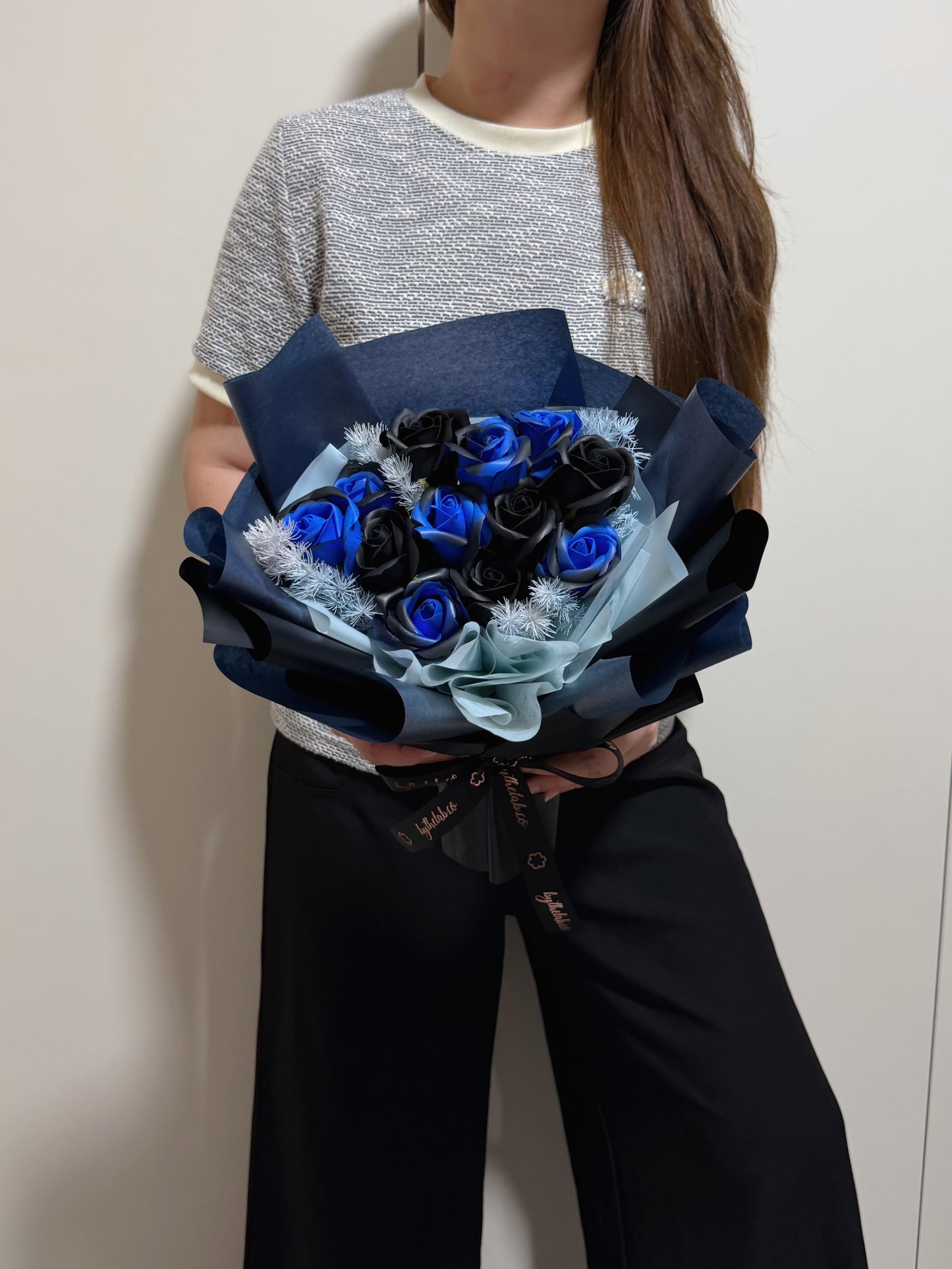 Mystic Blue Black Soap Roses Bouquet