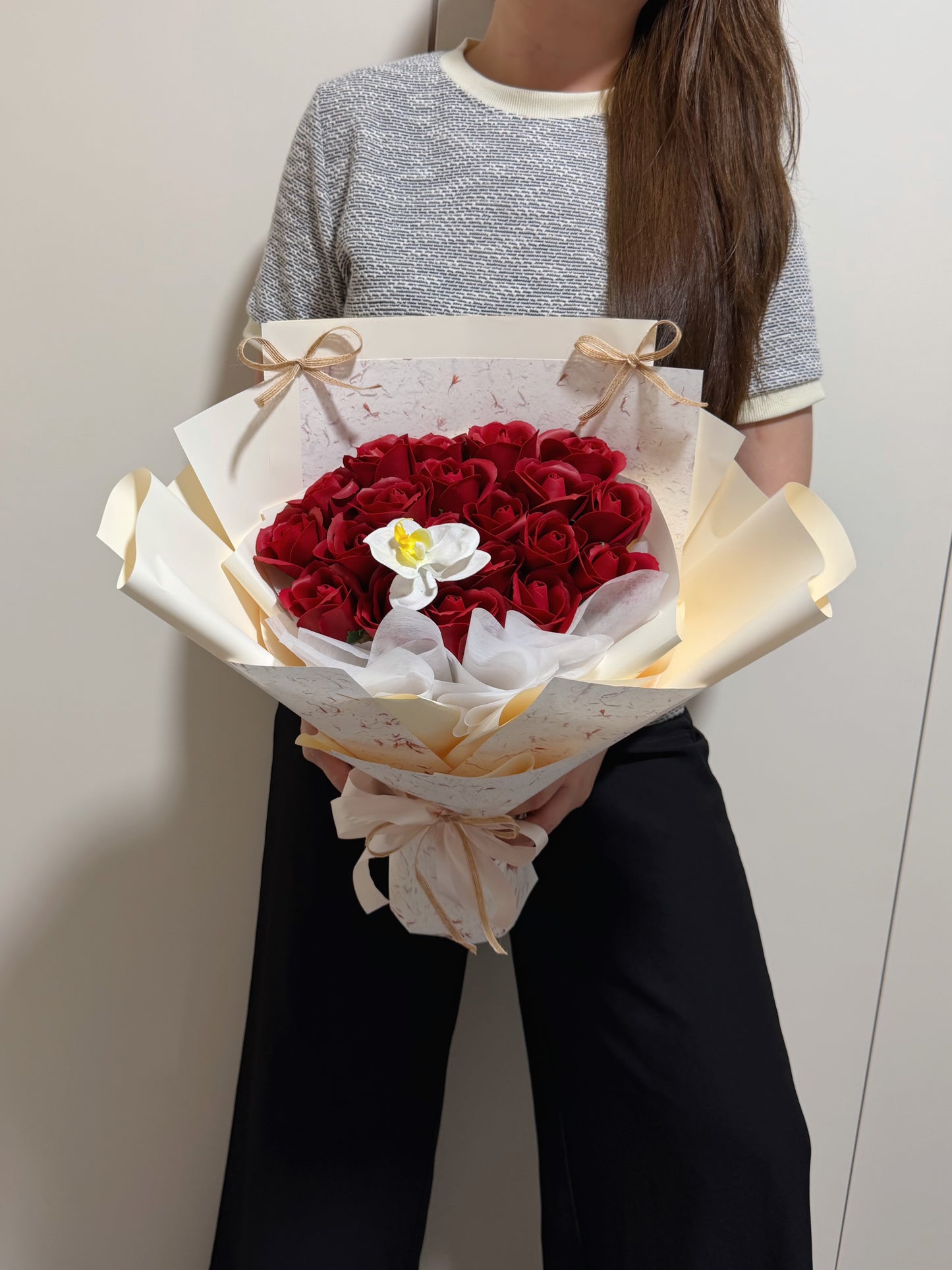Graceful Red Soap Roses Bouquet