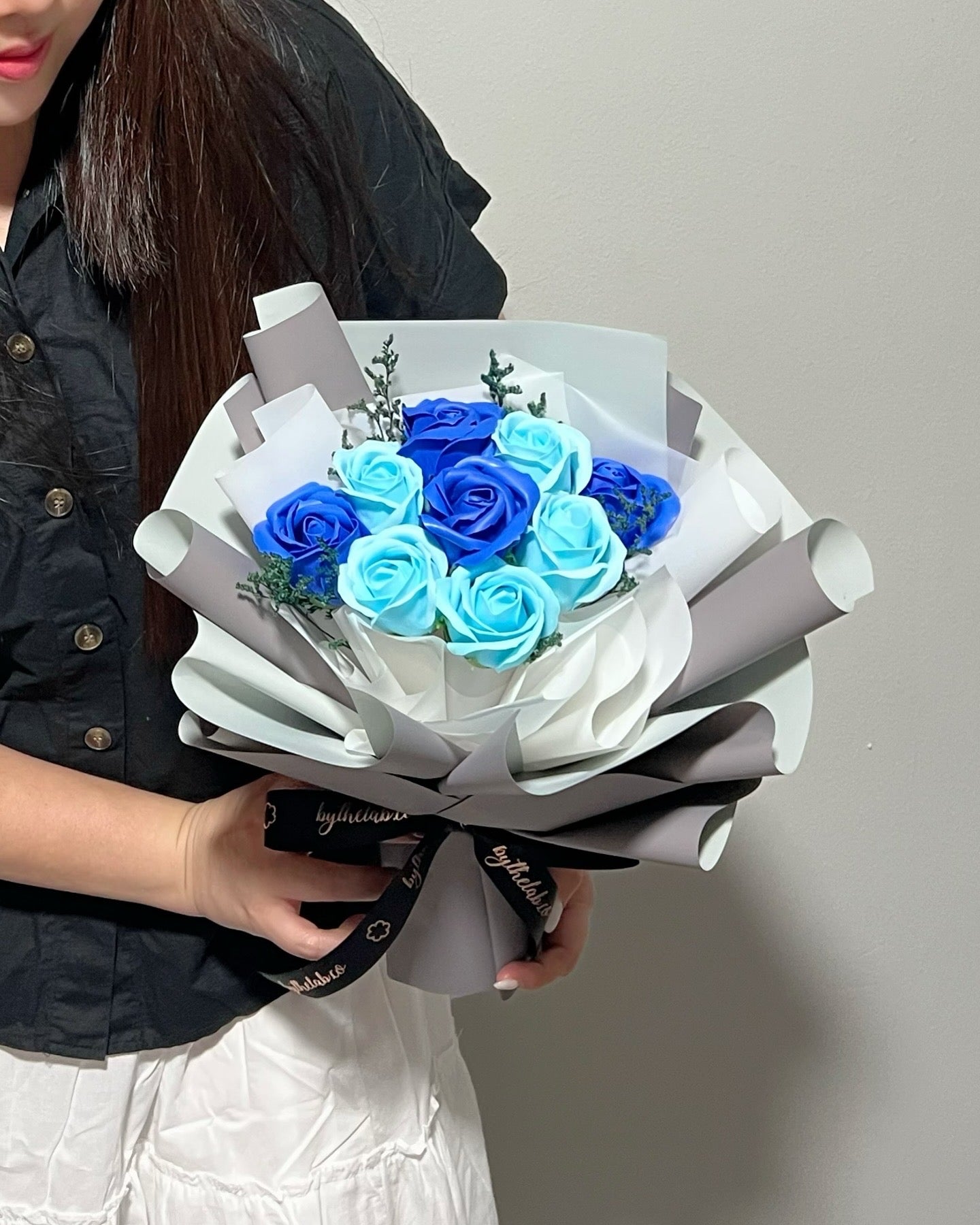Rusty Blue Soap Roses Bouquet