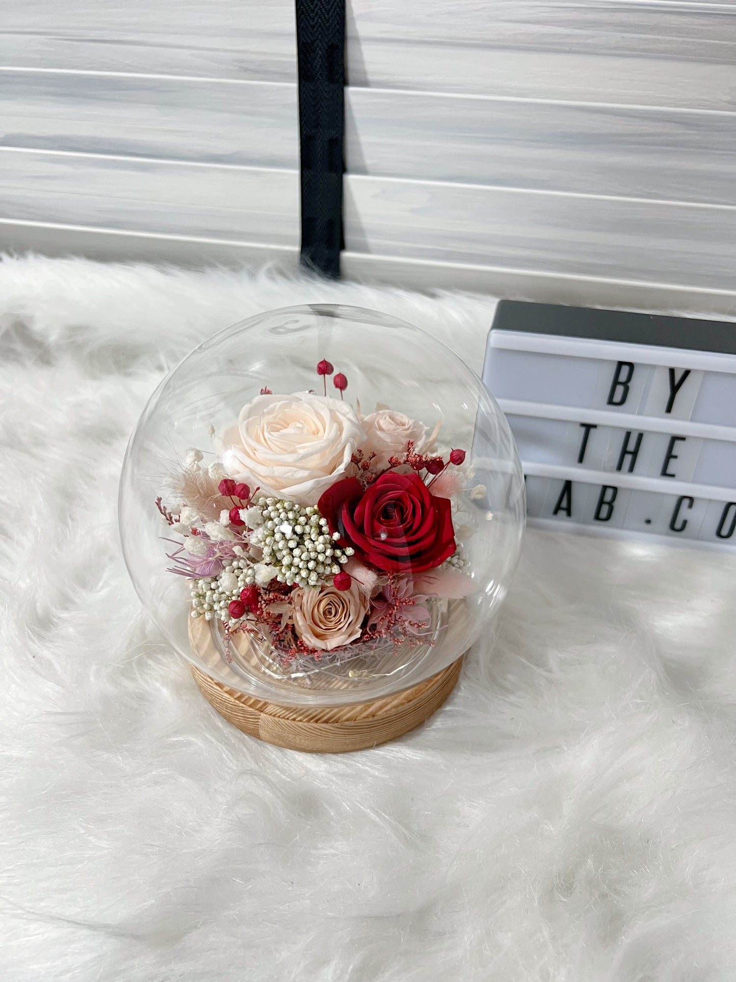 Promo!  Preserved Roses Round Glass Dome!