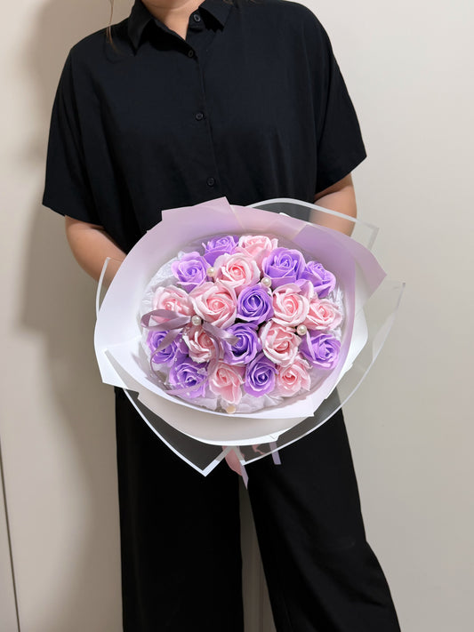 Classical Pink Purple Soap Roses Bouquet