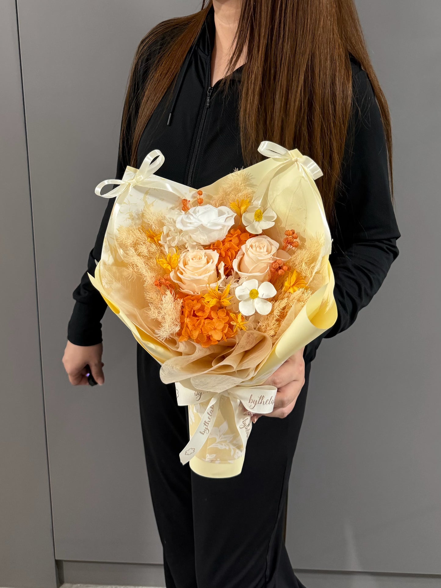 Champagne Toast Small Preserved Roses Bouquet