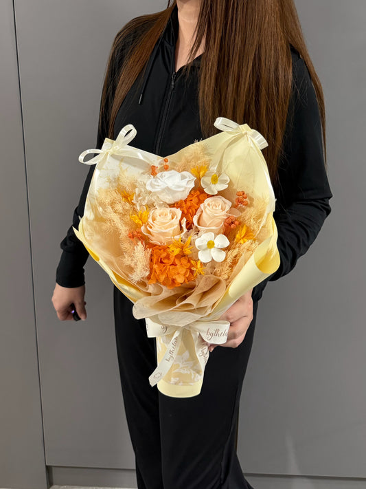 Champagne Toast Small Preserved Roses Bouquet